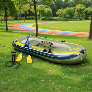 Bateau Rigide <span class=keywords><strong>Gonflable</strong></span> PVC <span class=keywords><strong>4</strong></span> <span class=keywords><strong>Personnes</strong></span> pour Pêche et Sports Nautiques en Rivière, Vente Directe Usine OEM, avec Pompe Manuelle - Product Image 1