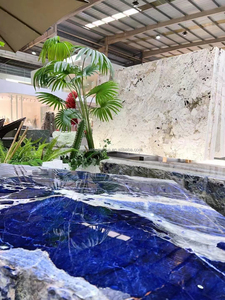 Sodalite màu xanh đá phiến lớn, sang trọng màu xanh đá bảng điều khiển, màu xanh đậm đá hoa cương đá ném đá, màu xanh Brazil đá sang trọng - Product Image 5