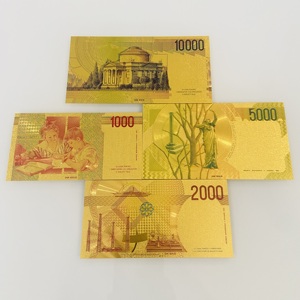 مجموعة من 7 قطع من العملات الإيطالية التذكارية البلاستيكية المطلية بالذهب للحفلات والفعاليات، أوراق نقدية تذكارية مطلية بالذهب بالجملة - Product Image 4