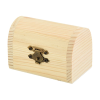 Boîte en bois inachevée couvercle à charnière arqué fermoir avant artisanat en bois naturel boîte à bijoux stockage à la maison boîte en bois ronde