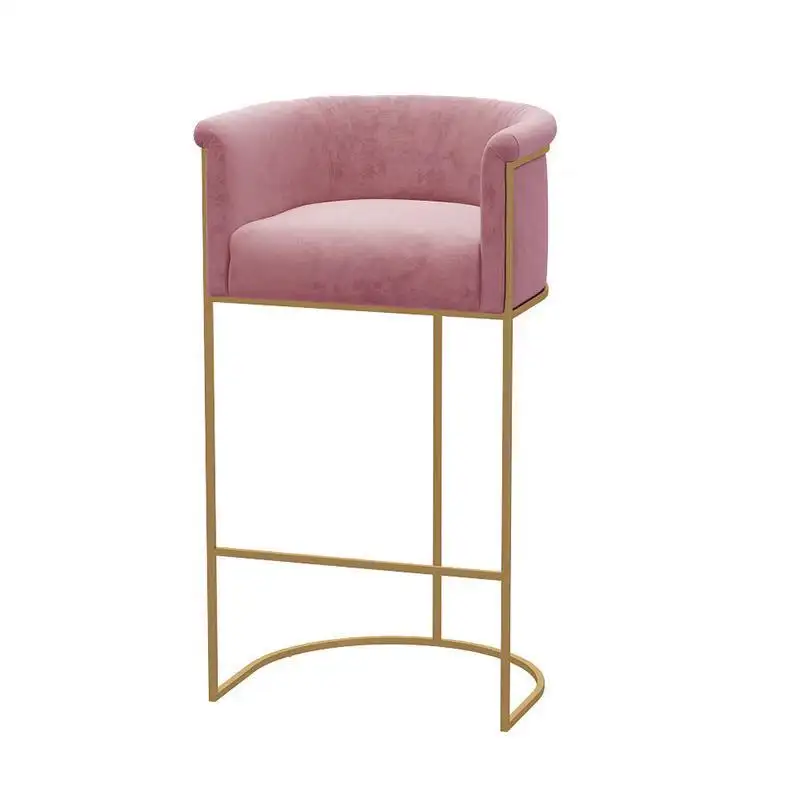 Moderne rosa Leder PU-Abdeckung Metall bein Hotel Barhocker Stuhl für China Herstellung