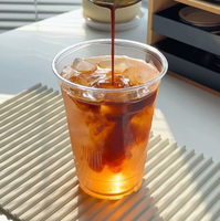 Gobelet en plastique PET transparent jetable de haute qualité, modèle 98, avec couvercle plat ou en dôme, imprimé UV, pour boissons à emporter, collection 2026