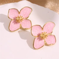 Franse mode bloem retro drop geglazuurde rode bloem oorbellen driedimensionale kleine dames oorbellen accessoires