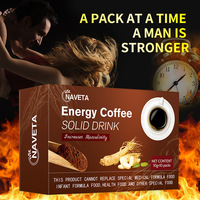 Suplemento Energético para Hombres, Café con Maca y Chocolate, Sabor a Frutas, Polvo Negro para Adultos, Alivia el Estrés y la Fatiga, Mejora el Rendimiento
