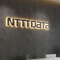 Papan Nama LED Kustom Produsen, Signage Bisnis, Huruf Logo Toko Bercahaya Warna-warni, Tahan Cuaca
