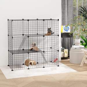 Ferret Squirr küçük hayvan kafesi için taşınabilir <span class=keywords><strong>Metal</strong></span> tel Yard, kapılar ile kirpi kafes evcil hayvan oyun parkı, rampalar ile Chinchilla kafes - Product Image 5