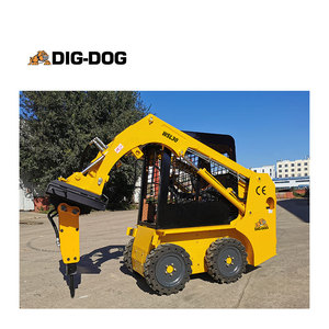 DIG-DOG Mini Skid Steer <span class=keywords><strong>Loader</strong></span> <span class=keywords><strong>1000kg</strong></span> roda kecil selip <span class=keywords><strong>Loader</strong></span> dengan ember 0,5 CBM - Product Image 1