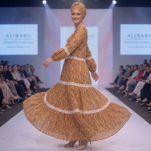 Robe longue pour femme musulmane, en rayonne imprimée, col en V, coupe classique, ornée de dentelle, motif floral africain, légère, de luxe, tenue traditionnelle d'été - Product Image 3