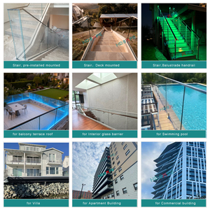 Balustrade en verre LED extérieure avec profilé en aluminium en U, garde-corps en verre pour villa, hôtel, terrasse, balcon, balustrade <span class=keywords><strong>de</strong></span> <span class=keywords><strong>bord</strong></span> <span class=keywords><strong>de</strong></span> <span class=keywords><strong>mer</strong></span> pour projets - Product Image 5