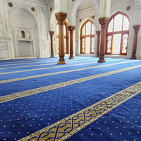 Tapis de prière imprimé en nylon ignifuge, tapis de mosquée rouge, design islamique classique, tapis musulman, tapis mural, tapis d'église