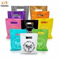 Sac en plastique imprimé avec poignée pour bijoux, fabriqué par le fabricant PE, imperméable, avec logo, pour emballage de vente au détail, sac de shopping, OEM, QC