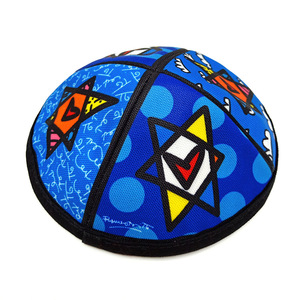 Kippa en pur coton personnalisée, bonnet imprimé color-block à motif de dessin animé, casquettes religieuses juives élégantes et personnalisées pour l'extérieur - Product Image 6