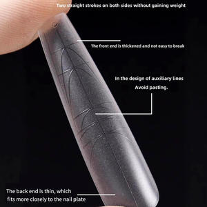 Nuevo Modelo de Extensiones de Uñas con Líneas Auxiliares, Ultrafinas, Sin Necesidad de Limado, Cobertura Completa/Parcial, Forma Ovalada/Bailarina - Product Image 3