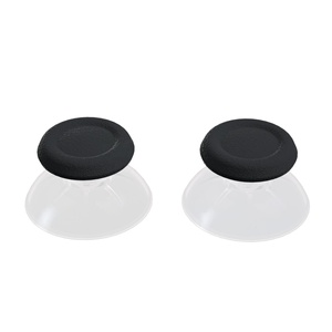 For PS4 Gamepad Replacement Double Injection Transparent Clear + Black Rubber Thumb <b>Grip</b> Thumbsticks for PS4 Slim Pro <b>Controller</b> - Product Image 2
