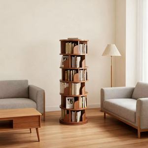 Libreria Girevole a 360 Gradi da Terra, Scaffale Angolare <span class=keywords><strong>per</strong></span> <span class=keywords><strong>Cameretta</strong></span> dei Bambini, Mobile Contenitore Semplice <span class=keywords><strong>per</strong></span> Uso Domestico - Product Image 2