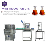 Machine de bouchage synchrone à 4 postes pour ligne de remplissage de bouteilles de vin, scellage automatique pour l'emballage de spiritueux et de liqueurs