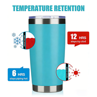 Vente en gros de gobelets isothermes en acier inoxydable de 20 oz personnalisés avec logo gravé au laser, gobelets de voyage, tasses à isolation sous vide