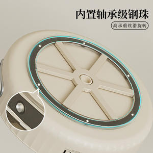 ชั้นวางเครื่องเทศหมุนได้ Cadeau ขนาดใหญ่ กล่องเก็บของแบบหมุน สีครีมขาว ขนาด L สำหรับจัดระเบียบห้องครัว - Product Image 2