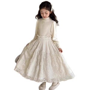 Robe de princesse en <span class=keywords><strong>velours</strong></span> et dentelle pour fille, motif petit poisson rouge, nouvelle collection printemps 2026, vêtements du Nouvel An pour enfants de plus de 8 ans, avec volants - Product Image 5