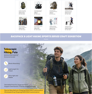 Bâton <span class=keywords><strong>de</strong></span> randonnée pliable et rétractable en fibre <span class=keywords><strong>de</strong></span> carbone à cinq sections, léger et innovant, pour la randonnée et le <span class=keywords><strong>ski</strong></span> en plein air - Product Image 5