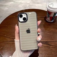 Nouvelle Arrivée Coque de Protection Électroplaquée Multicolore à Rayures Transparentes pour iPhone 11 12 13 14 15 16 17 18 Pro Max