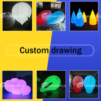Nouvel arrivage de ballons de plage gonflables géants étanches 60-300cm Ballon de plage à LED Ballon de plage gonflable lumineux
