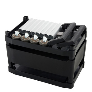 Chariot de service hôtelier 87,5x46,5x111,5cm en plastique noir avec 4 roulettes pivotantes, chariot polyvalent - Product Image 4