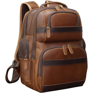 Sac à dos minimaliste en PU pour homme, 20-35L, imperméable, multifonctionnel, avec bandoulière arquée et poignée souple - Product Image 2
