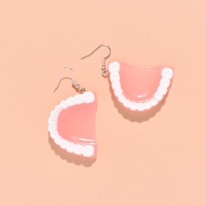 Boucles d'oreilles pendantes HLC <span class=keywords><strong>en</strong></span> résine, thème Halloween, créatives 3D, dents effrayantes, faux dents exagérées, bijoux fantaisie - Product Image 4