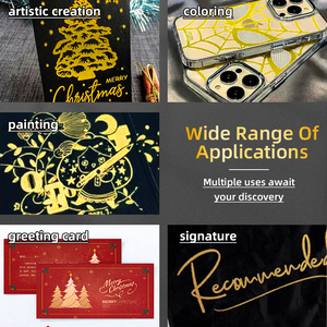 Ensemble de stylos métalliques pour loisirs créatifs, stylo à peinture dorée, pointe en fibre, encre à base d'eau, marqueurs métalliques argentés pour la fabrication de cartes, la peinture sur verre, la peinture sur roche, le bricolage - Product Image 6