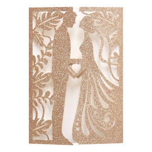 Invitación de Boda Europea en Forma de Corazón con Papel Dorado y Diseño de Cebolla para Invitados (Niño y Niña) - Product Image 6
