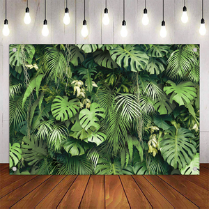 Vert <span class=keywords><strong>Tropical</strong></span> Vert Feuilles Photo Fond Pour Mariage Mariée Douche Partie Décor Jungle Safari Plantes Photographie Toile de Fond - Product Image 2