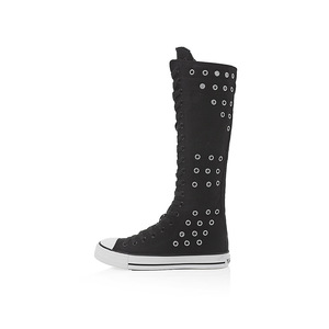 Botas de Cano Alto Primavera Outono com Recortes Vazados, Plataforma Grossa, Estilo Espadrille, Respiráveis, Casuais, para Dança, Tendência da Moda - Product Image 1