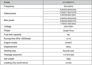 Senci Máy phát điện khởi động điện tri-nhiên liệu 8000 Watt xách tay khí tự nhiên sẵn sàng Máy phát điện - Product Image 4