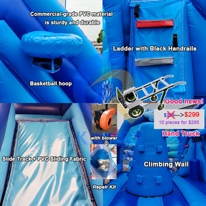 <span class=keywords><strong>Castillo</strong></span> Inflable Azul con Tobogán, Diseño de Mundo Submarino, para Niños, Uso Comercial, en Venta - Product Image 2