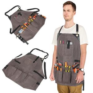 ผ้ากันเปื้อนเครื่องมือหลายกระเป๋ากันน้ำผ้าใบหนา - Product Image 6