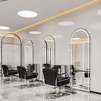 Miroir de Salon de Coiffure et de Maquillage LED Mural Doré Grande Taille, Idéal pour Barbiers et Salons de Beauté - Offre Spéciale