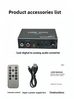 Convertisseur audio numérique-analogique optique coaxial USB Hardrock avec fréquence d'échantillonnage de 192 kHz, construction en alliage d'aluminium