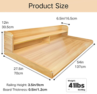Comptoir de machine à laver et de séchage personnalisable en bois, gain de place, moderne, sur pied, pour laverie domestique