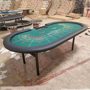 Pliable Baccarat Poker Table Casino 10 Joueurs Ovale Led De Luxe Lumière <span class=keywords><strong>Roulette</strong></span> Jambes Tapis Accessoires Usb Carré Club Grade Rail - Product Image 3