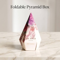 Direkt vom Hersteller Faltbare Pyramidenförmige Geschenkbox mit Individuellem Vollfarbdruck Geschenkverpackung Papierbox für Lippenbalsam Weihnachtsgeschenke