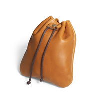 Pochette à monnaie vintage en cuir véritable souple, sac cadeau porte-bonheur, pochette de rangement, sac à cordon rétro en cuir de vachette pour bijoux