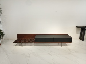 Modern lüks TV dolabı basit tasarım ev Villa TV medya kabine ceviz ahşap oturma odası TV standı - Product Image 3