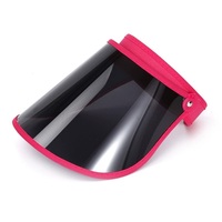 Chapeau de soleil noir transparent avec visière en plastique imperméable pour le cyclisme et les activités de plein air