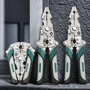 Electrician Folding <b>Wire</b> Stripper <b>Crimping</b> <b>Tools</b> Carbon Steel Plastic Metric DIY Multi-Functional Serrated Cutting Cable Long - Product Image 3