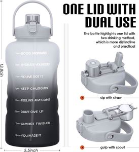 Botella de Agua de Plástico con Logotipo Personalizado y Marcador de Tiempo, Ideal para Deportes o Empresas, Gran Venta - Product Image 2