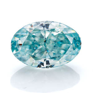 Holycome Oval Moissanite taş 4x6-8x12 ezilmiş buz hibrid Oval kesim Aqua mavi Moissanite elmas testi pozitif - Product Image 1