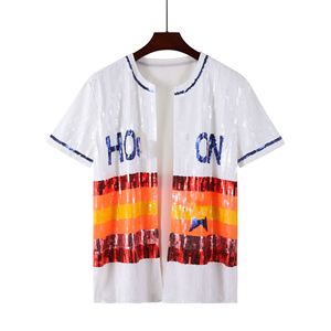 En stock, taille unique pour toutes : Blouse à paillettes Houston, <span class=keywords><strong>T</strong></span>-shirts pour femmes, Maillot à paillettes <span class=keywords><strong>orange</strong></span> pour les fans de l'équipe des Stros, idéal pour les jours de match, style bling. - Product Image 5