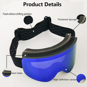Lunettes <span class=keywords><strong>de</strong></span> sport FBFU pour le ski, double lentille, anti-buée, protection UV400, vue large, compatibles OTG, monture sans cadre, lentille PC, noir et blanc - Product Image 2