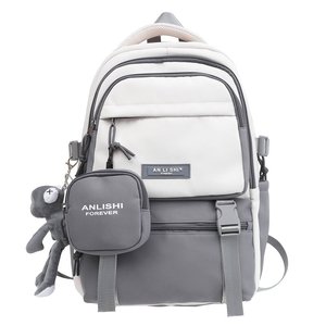 Sac à dos grande capacité <span class=keywords><strong>en</strong></span> nylon, sac de <span class=keywords><strong>voyage</strong></span> coré<span class=keywords><strong>en</strong></span> multifonctionnel, style Harajuku, résistant à l'usure, pour étudiants du collège et du lycée - Product Image 1